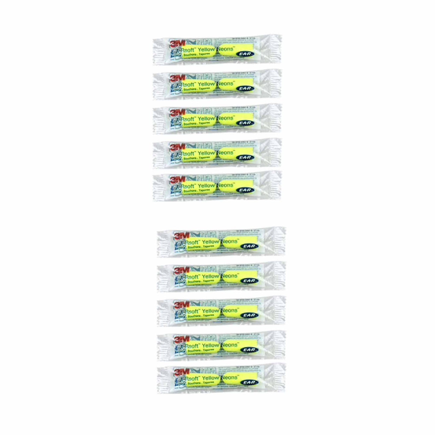 3M Foam Safety Neon Earplugs Workplace Noise Reduction Uncorded Disposable Plug