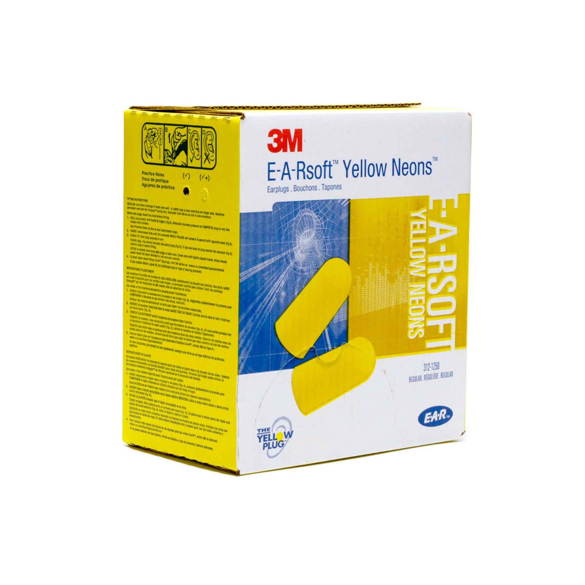 3M Foam Safety Neon Earplugs Workplace Noise Reduction Uncorded Disposable Plug