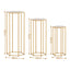 3Pcs Wedding Backdrop Pedestal Stand Gold Metal Hexagon Wedding Frame Plinth Pillars Table