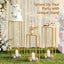 3Pcs Wedding Backdrop Pedestal Stand Gold Metal Hexagon Wedding Frame Plinth Pillars Table