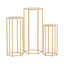 3Pcs Wedding Backdrop Pedestal Stand Gold Metal Hexagon Wedding Frame Plinth Pillars Table