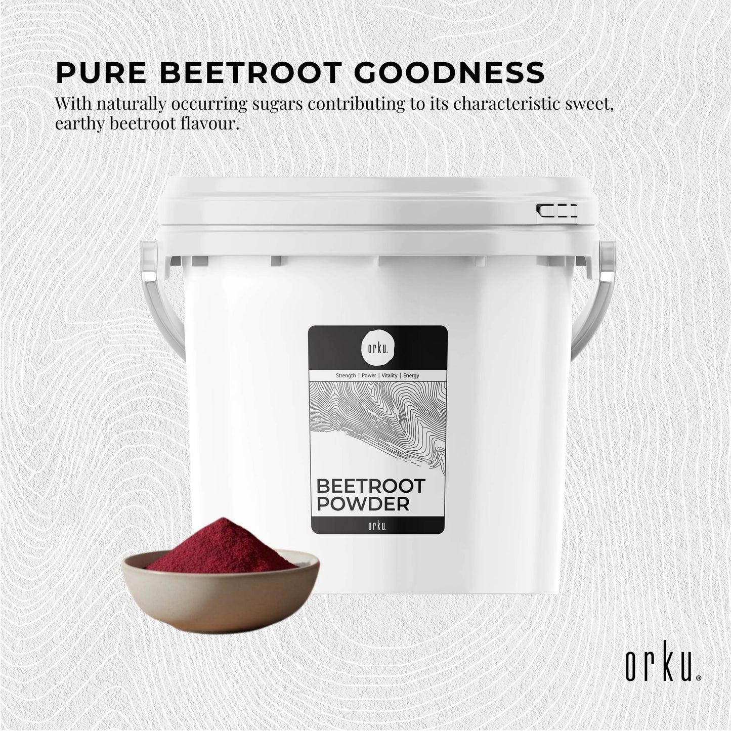 Orku 3Kg Organic Beetroot Powder ACO Certified 100% Pure Beet Root Tub