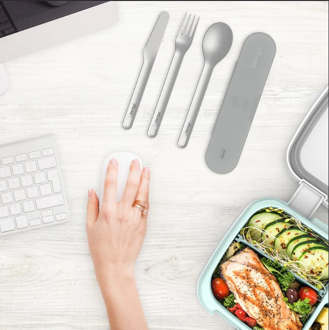 4 x Bentgo Ss Utensil Set Cutlery Grey