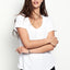 4 x Bonds Womens Scoop Neck Tee T-Shirt Top Cotton White