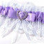 4 x Bridal Garter Wedding Lace Satin Crystal Heart Leg Band Diamante