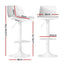 4x Artiss Bar Stools Kitchen Swivel Gas Lift Stool Leather Dining Chairs White