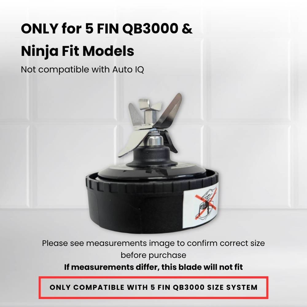 5 Fin 85mm Blade Replacement Compatible with Nutri Ninja QB3000 - Not Auto IQ