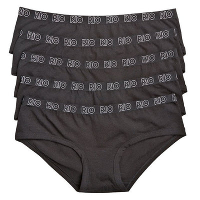 5 Pairs X Womens Rio Faves Boyleg Undies Underwear Black