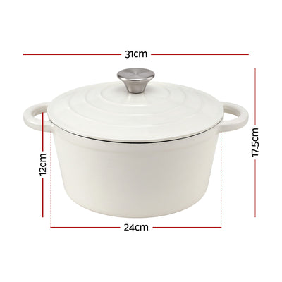 5-Star Chef 3.8L Enameled Cast Iron Dutch Oven Pot with Lid for Sourdough Bread Baking