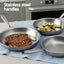 5-star Chef Frying Pan Stainless Steel Uncoated Twin Frypan Set 25/30cm Silver