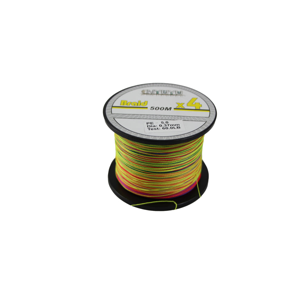 5 x Braid Fishing Line Multicoloured 500M - 10Lb 20Lb 30Lb 40Lb 50Lb 60Lb 80Lb