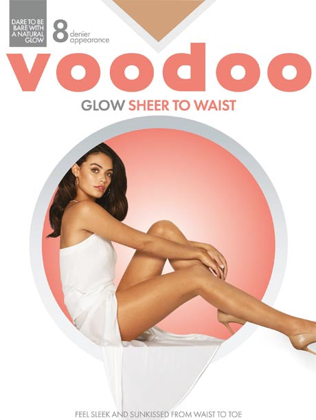 5 x Womens Voodoo Glow Sheer To Waist Ladies Stockings Golden Glow