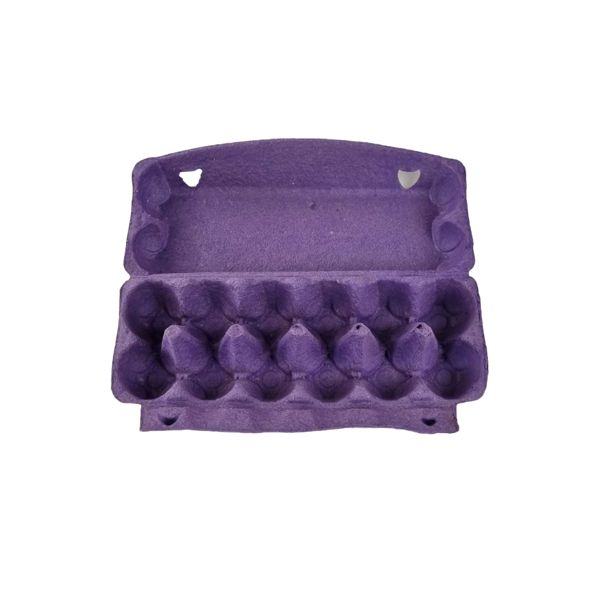 50 Recyclable 12-Egg Egg Cartons Full Dozen - Brown / Charcoal / Green / Purple
