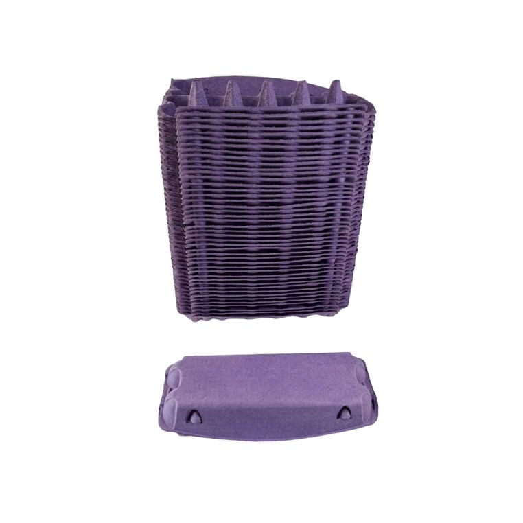 50 Recyclable 12-Egg Egg Cartons Full Dozen - Brown / Charcoal / Green / Purple