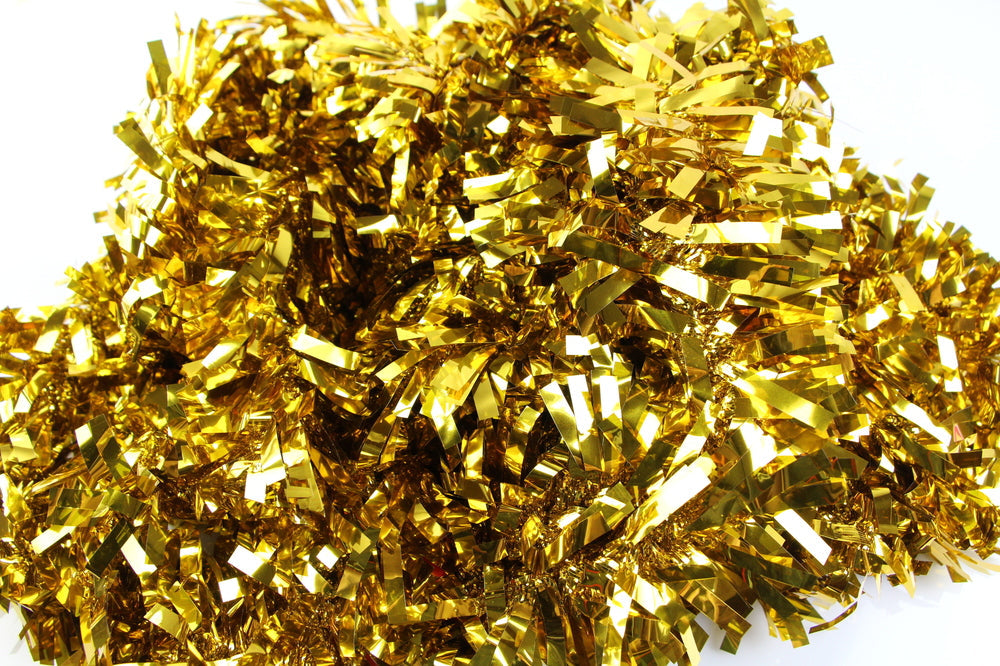 50 X Christmas Tinsel Thick Xmas Garland Tree Decorations - Gold