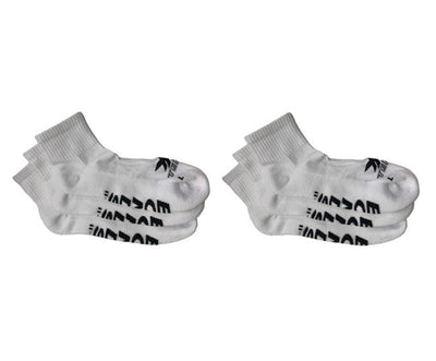 6 Pairs X Bonds Mens X-Temp Quarter Crew Socks White With Black