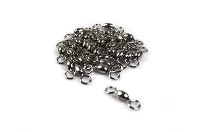 60Pcs X Silver Brass Barrel Fishing Swivel Ball Bearing Tackle Swivels