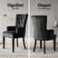 6x Artiss Dining Chairs Velvet French Provincial Armchair Black