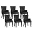 6x Artiss Dining Chairs Velvet French Provincial Armchair Black