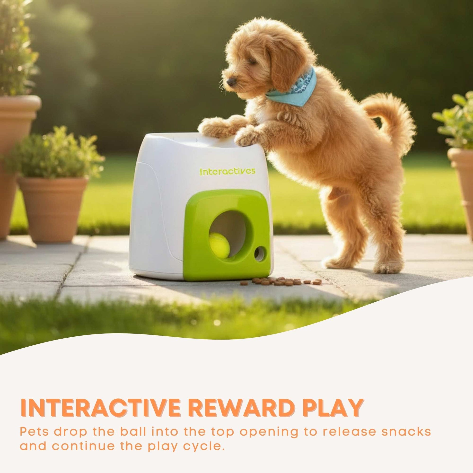 AFP Interactive Treat Reward Dog Toy - Enrichment Play Ball Drop Snack Dispenser
