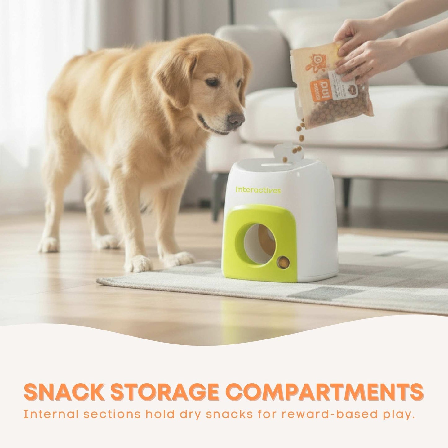 AFP Interactive Treat Reward Dog Toy - Enrichment Play Ball Drop Snack Dispenser