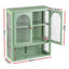 Artiss Buffet Cabinet Sideboards X2 Wall Mounted Fluted Display Storage Green