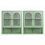 Artiss Buffet Cabinet Sideboards X2 Wall Mounted Fluted Display Storage Green