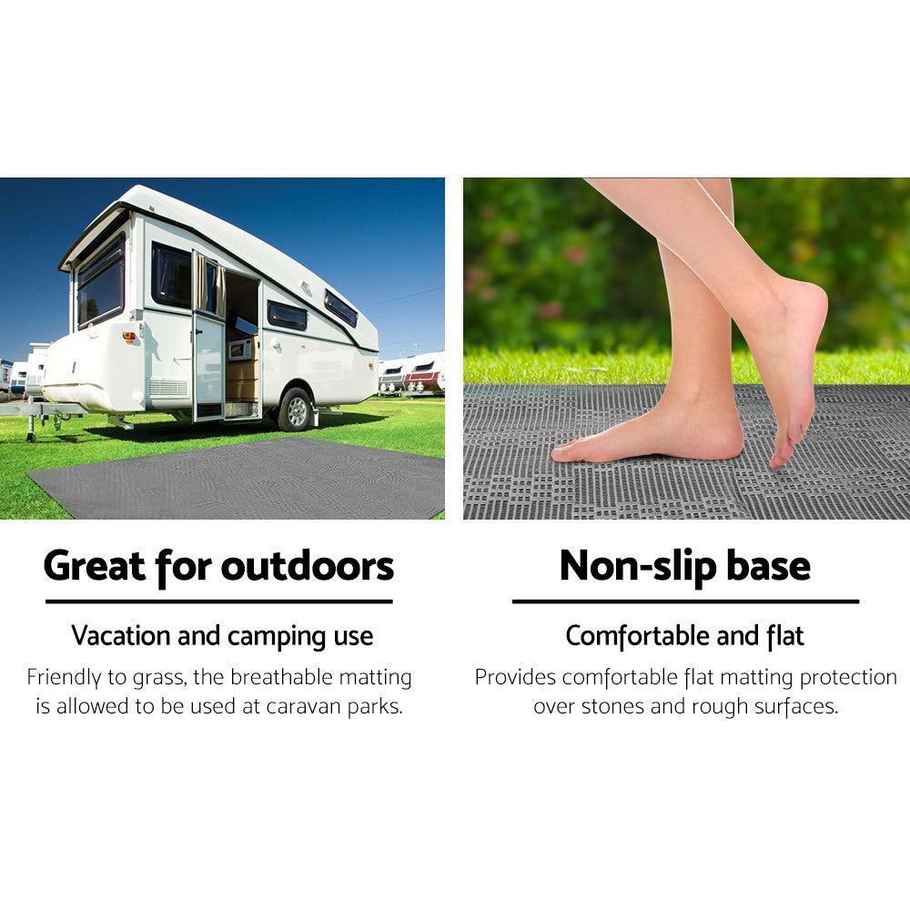 Weisshorn 7x2.5M Annex Matting 600GSM Floor Mats Hollow Design Mesh Caravan