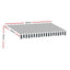 Instahut Retractable Folding Arm Awning Motorised Sunshade 4Mx3M Grey White