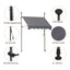 Instahut Window Fixed Pivot Arm Awning Outdoor Door Canopy 2X1.8M Grey
