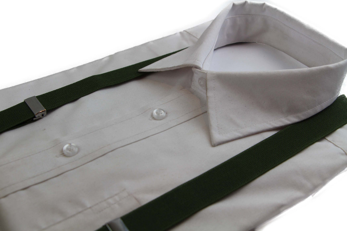 Adjustable 85cm Olive Adult Mens Suspenders