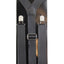 Adjustable Faux Leather Mens & Womens Thick Black Suspenders