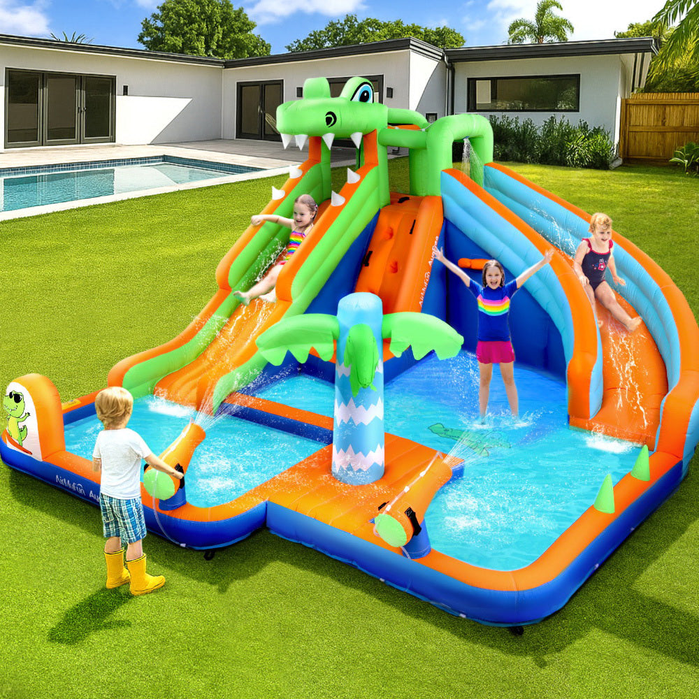 AirMyFun Kids Inflatable Pool Water Double Slide Park Jumping Castle 465X430CM