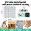 Alfresco 4 Person Picnic Basket Set with Table Blanket Cooler Wooden Insulated