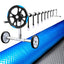 Aquabuddy Pool Cover 500 Micron 8x4.2m Silver Swimming Pool Solar Blanket 5.5m Blue Roller