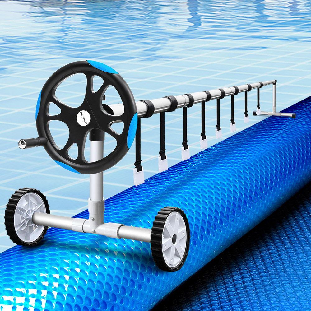 Aquabuddy Pool Cover 500 Micron 8x4.2m Swimming Pool Solar Blanket 5.5m Roller Blue