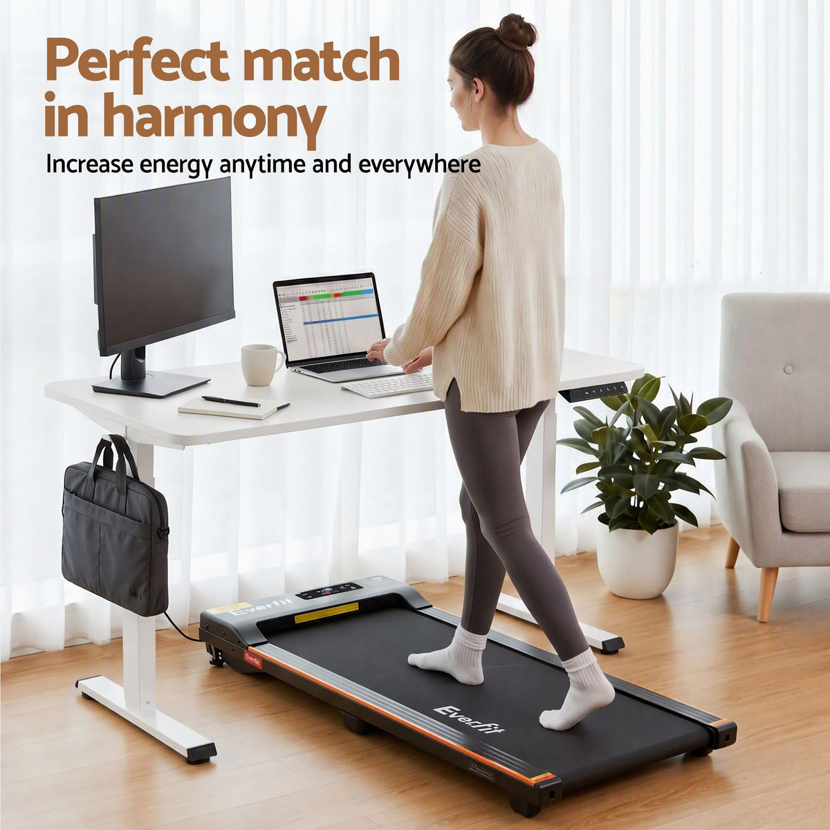 Artiss 100cm Standing Desk Treadmill Motorised Home Office White