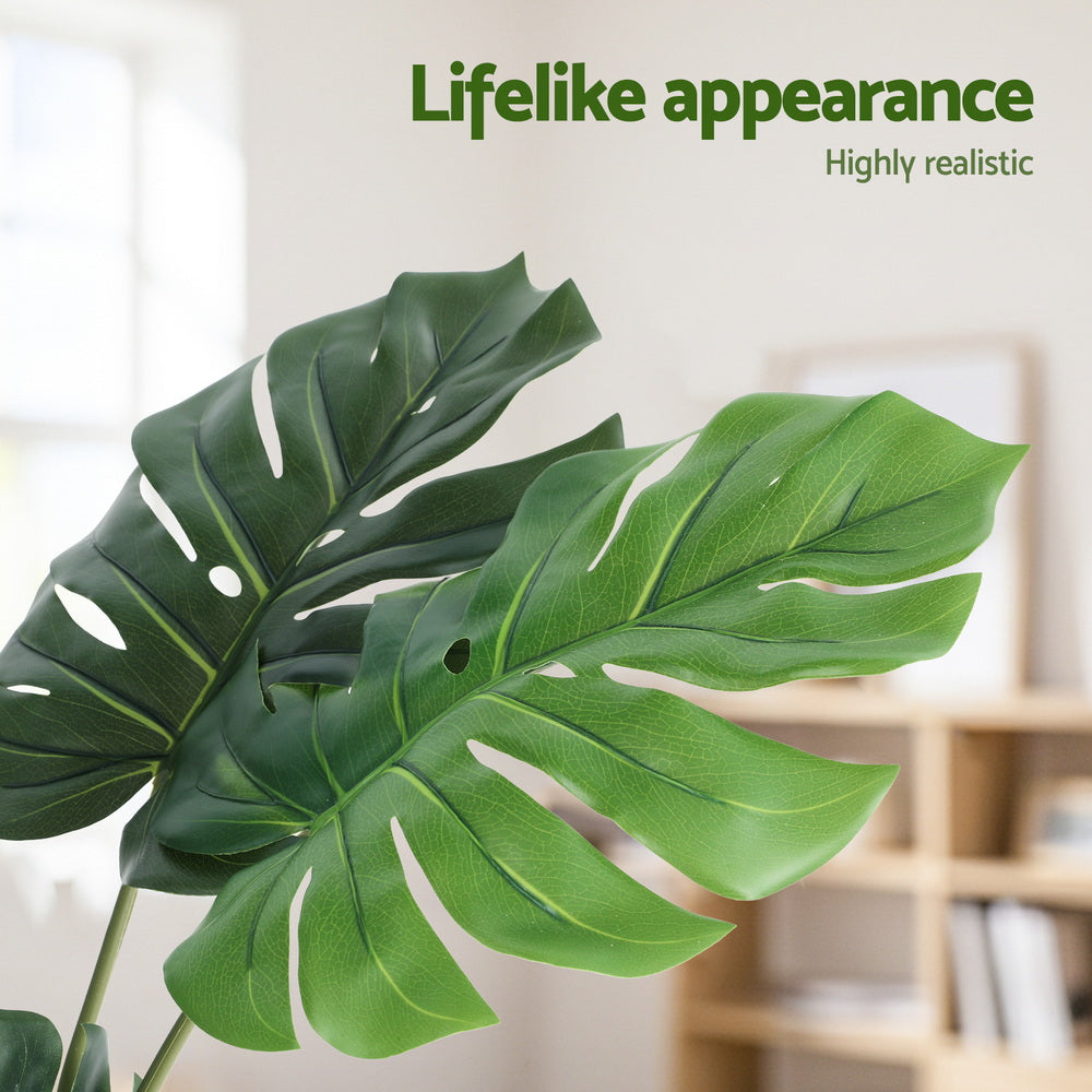 Artiss 140cm Artificial Monstera Tree Faux Trees Indoor Decor Artificial Plants Lifelike Plant 1.4M