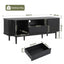 Artiss 160cm TV Unit Storage Drawer Curved Edge Sliding Fluted Style Door Black