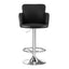 Artiss 1x Leather Bar Stools Swivel Adjustable Gas Lift PU Counter Chairs Black