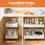 Artiss 2 Pack Pull Out Drawers for Cabinets Expandable Cabinet Organizer White