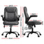 Artiss 2 Point Massage Office Chair Leather Mid Back Grey