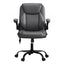 Artiss 2 Point Massage Office Chair Leather Mid Back Grey