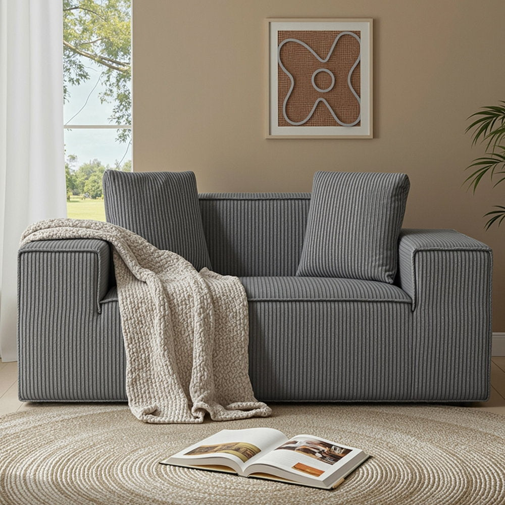 Artiss 2 Seater Sofa Loveseat Sofas Bed Couch No Assembly Corduroy Small Couches Apartement