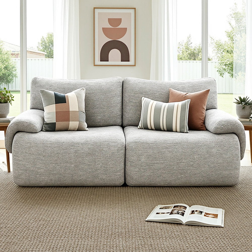 Artiss 2 Seater Sofa Modular Sectional Sofas Couch Bed No Assembly Living Room Grey