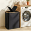 Artiss 2 Sections Laundry Basket with Removable Bags Foldable Black