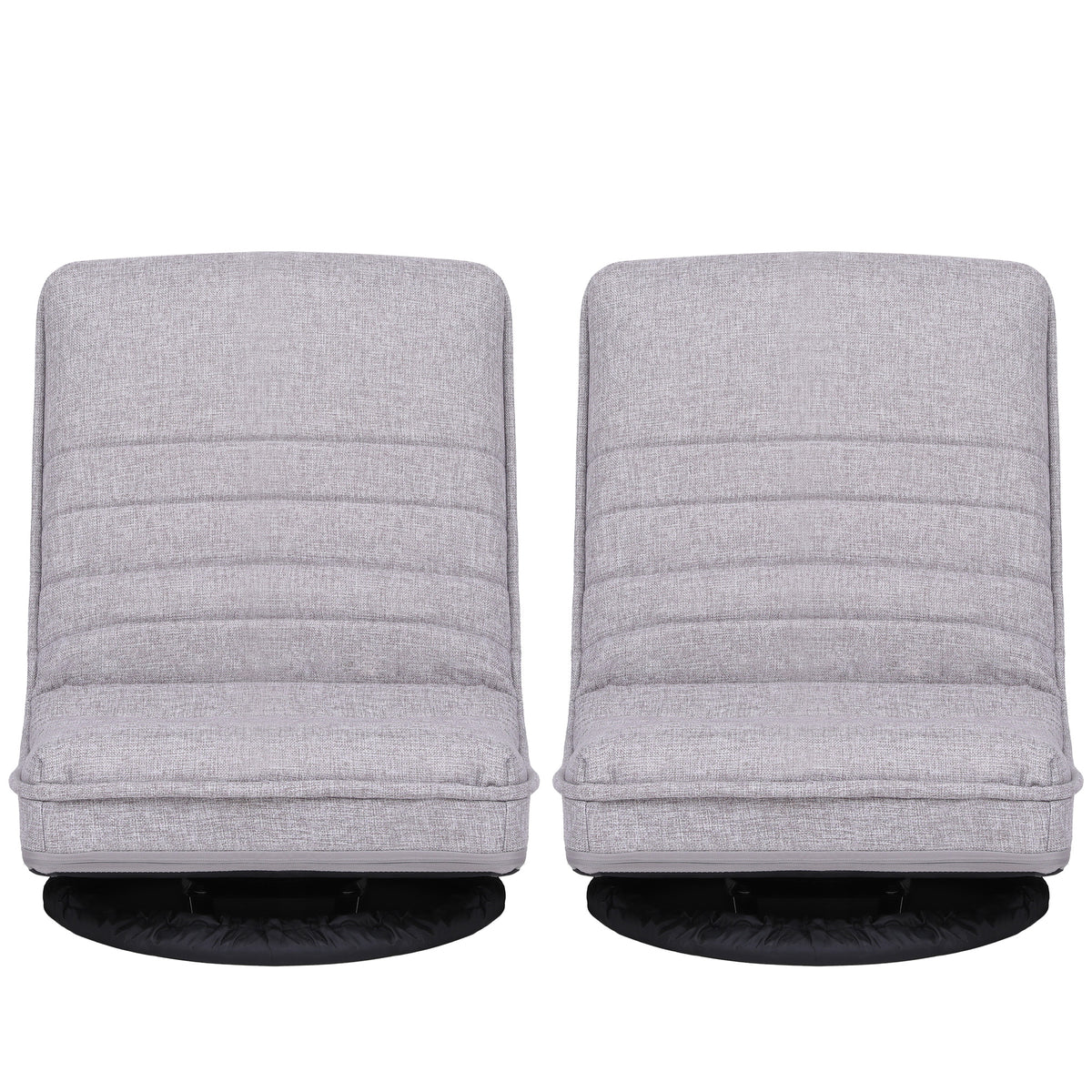 Artiss 2 Swivel Floor Chair 360 Adjustable Foldable Lounge Seat Floor Sofa Chair Grey