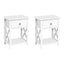 Artiss 2 X Bedside Table 1 Drawer with Shelf - EMMA White