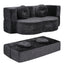 Artiss 2 in 1 Convertible Compressed Sofa Bed, Folding Boneless Sofabed for Living Room ,Comfort Curved Sleeper Couch with High Density Sponge, Apartment Essentials, No Assembly, 2 Pillows, Grey