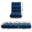 Artiss 2PCS Floor Lounge Sofa Bed Flannel Fabric Navy